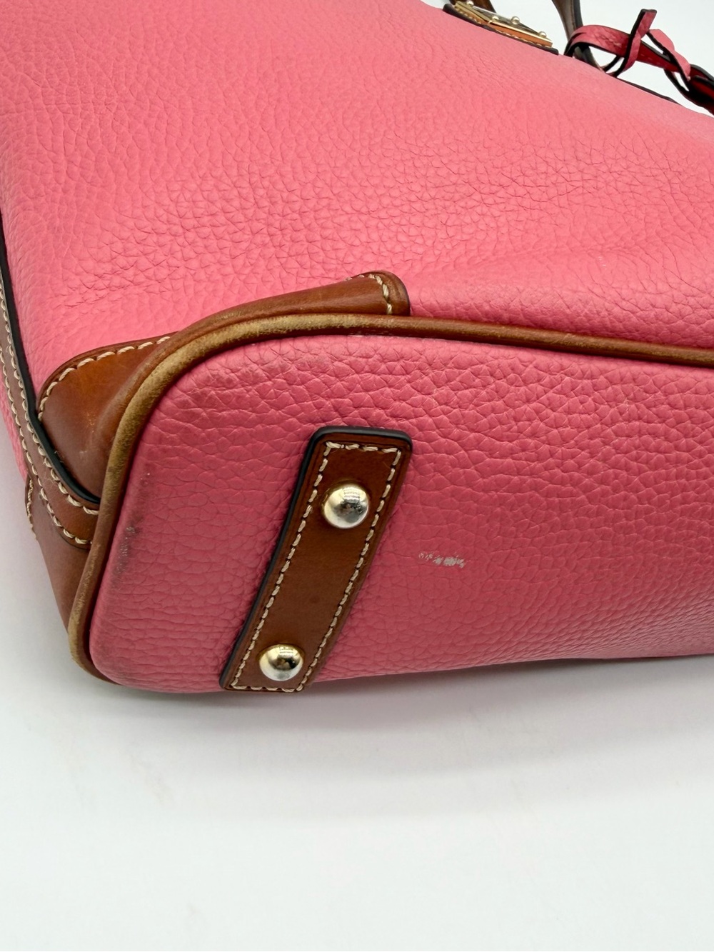 Dooney & Bourke Charleston Leather Tote Shoulder Bag Charm Bubble Gum Zip Large - Picture 9 of 14